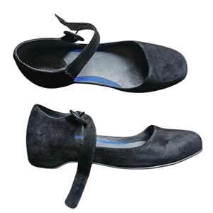 Camper black suede Mary Jane coquette girl core shoes size EU 38, US 7.5